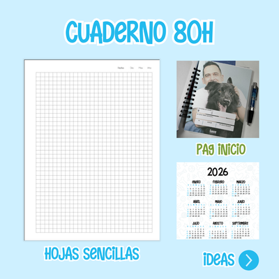 Cuaderno 80 Hojas Cuadriculadas