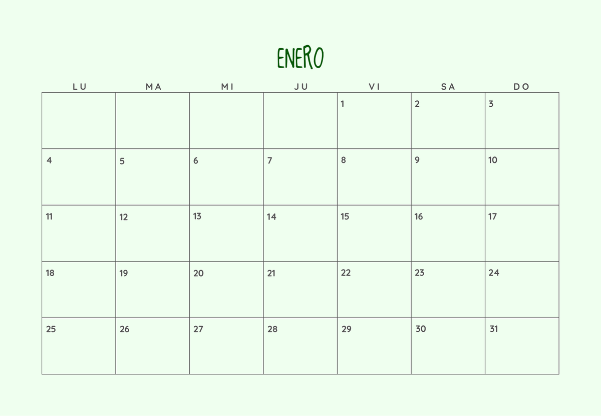 CALENDARIO 2027